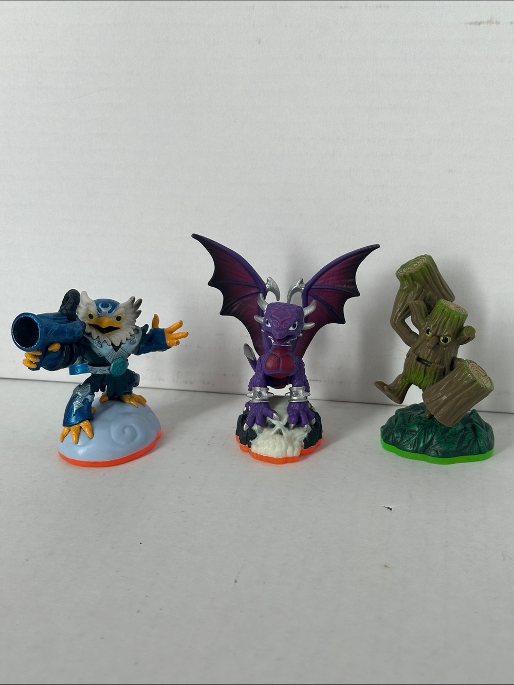 Skylanders Lot of 3 Stump Smash, cynder (Purple Dragon) & Jet Vac Figures bundle